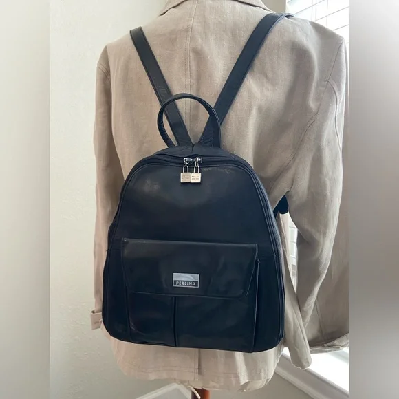Perlina | Bags | Womens Perlina Black Leather Small Backpack  display picture 2